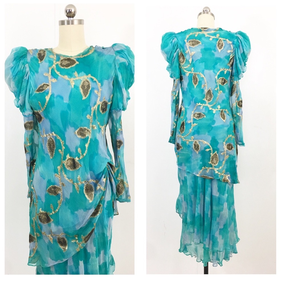 Vintage Judy Hornby Couture Silk Dress